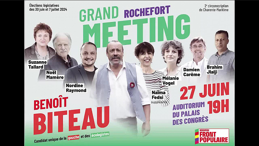 'Campagne d'espoir' par Stéphanie Muzard avec les candidats Benoît Biteau et Naïma Fedsi, Législatives anticipées 2024