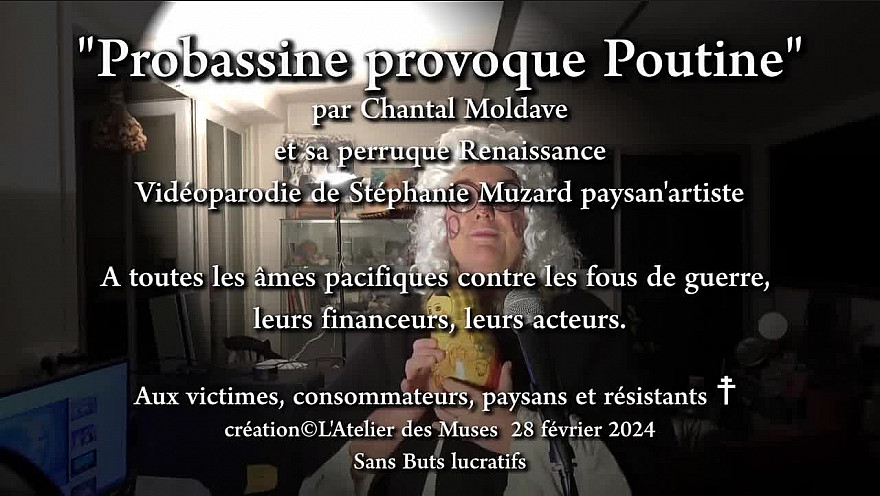 'Probassine provoque Poutine' par Chantal Moldave vidéoparodie Stéphanie Muzard 